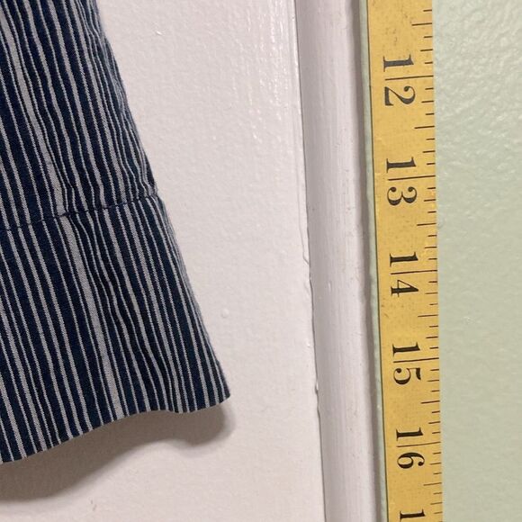 GAP Linen Nautical Navy Blue White Gray Stripes Lined Mini Skirt Womens Medium - Picture 6 of 14